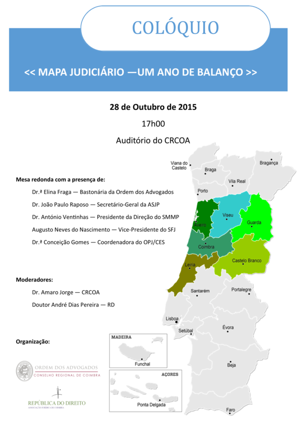 Coimbra recebe colóquio sobre o Mapa Judiciário | UDIREITO | Portal ...